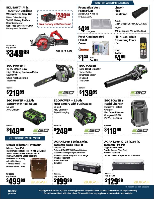 Holiday 2020 Specials | Parr Lumber